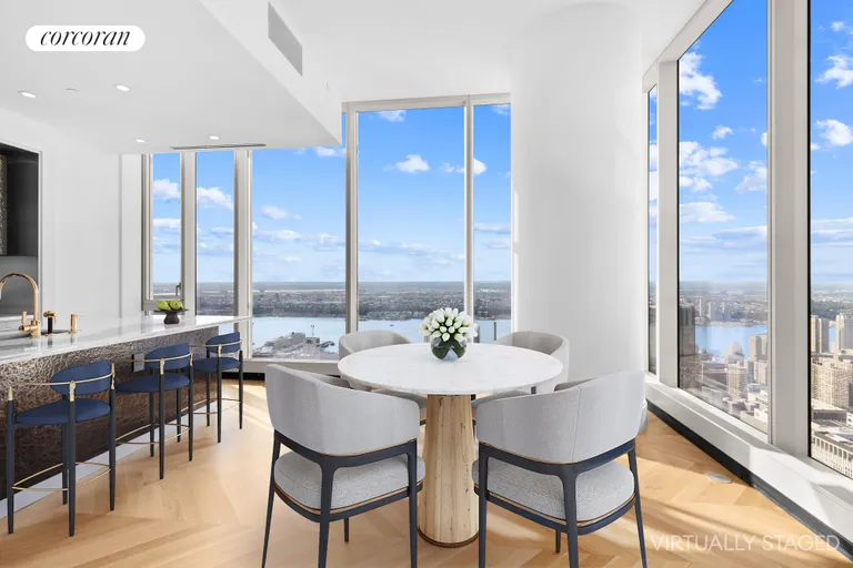 New York City Real Estate | View 217 West 57th Street, 79W | Virtually Staged Eat-I Kitchen | View 5