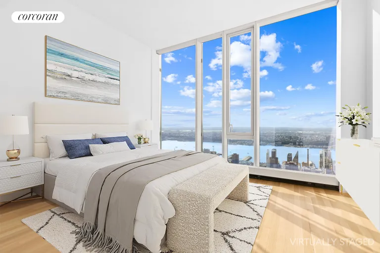 New York City Real Estate | View 217 West 57th Street, 79W | Virtually Staged Bedroom | View 13