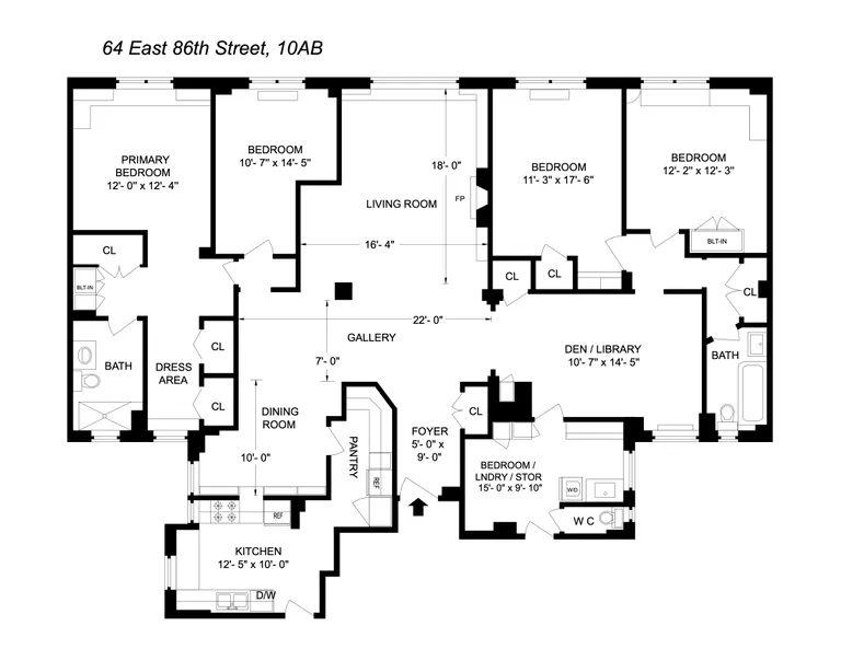 64 East 86th Street, 10BA | floorplan | View 13