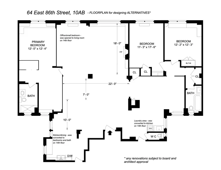 64 East 86th Street, 10BA | floorplan | View 14