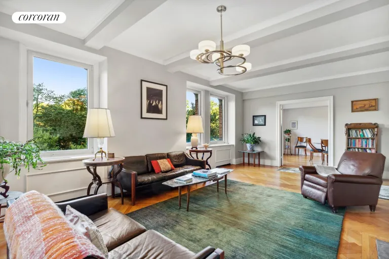 New York City Real Estate | View 1215 Fifth Avenue, 5B | Living Room facing Dining Room | View 2