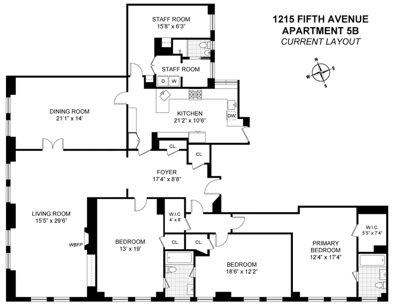 1215 Fifth Avenue, 5B | floorplan | View 10