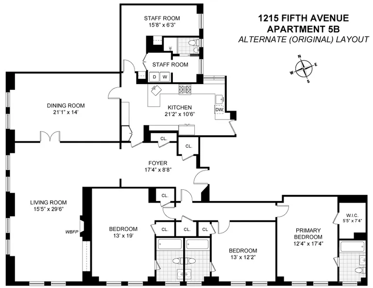 1215 Fifth Avenue, 5B | floorplan | View 11