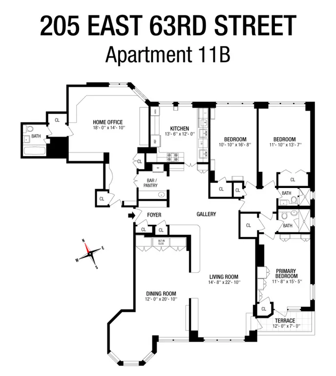 205 East 63rd Street, 11B | floorplan | View 13