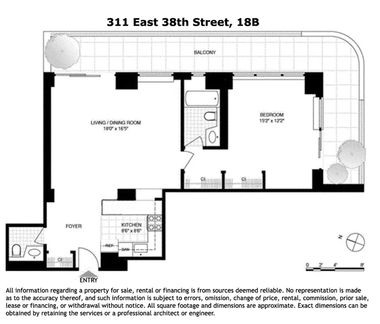 311 East 38th Street, 18B | floorplan | View 7