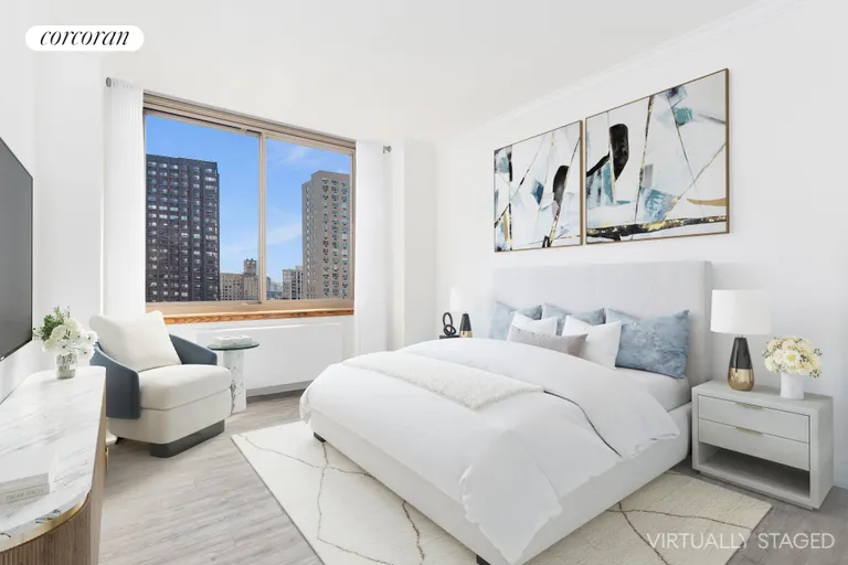 New York City Real Estate | View 400 East 90th Street, 18A | Virtually Staged Bedroom | View 3