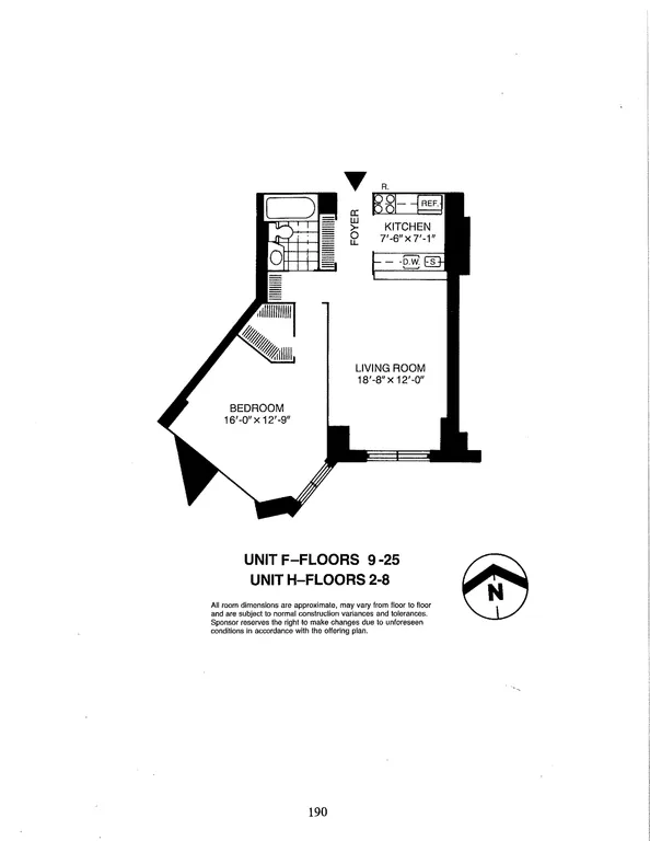 380 Rector Place, 19F | floorplan | View 10