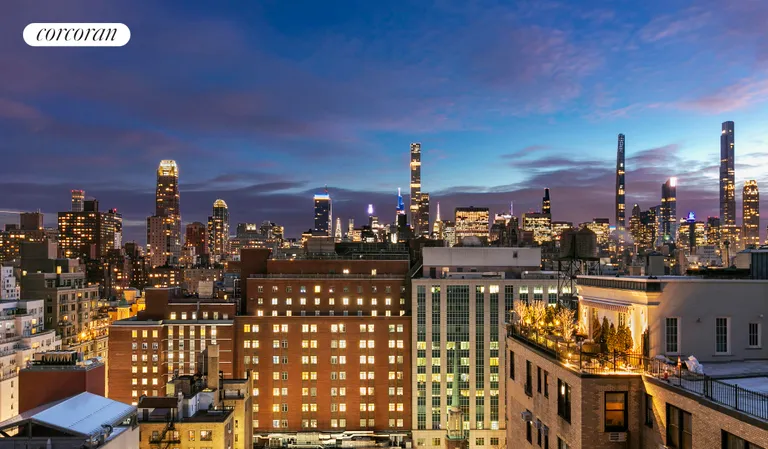 New York City Real Estate | View 120 East 79th Street, 20A | Southern views at dusk | View 10