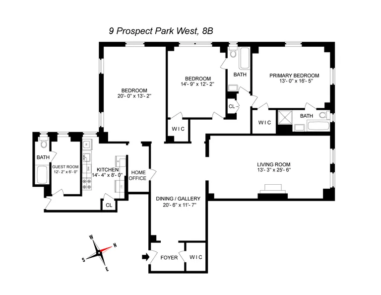 9 Prospect Park West, 8B | floorplan | View 7