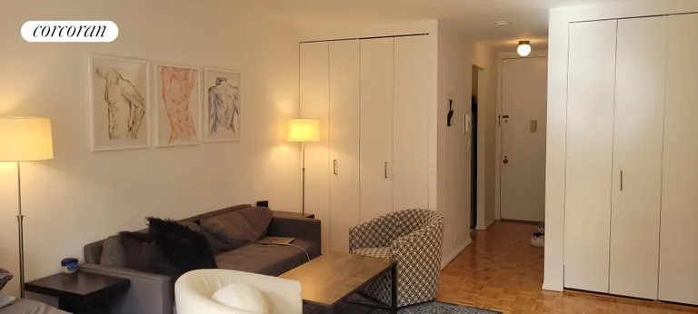New York City Real Estate | View 393 West 49th Street, 3LL | Living Room | View 2