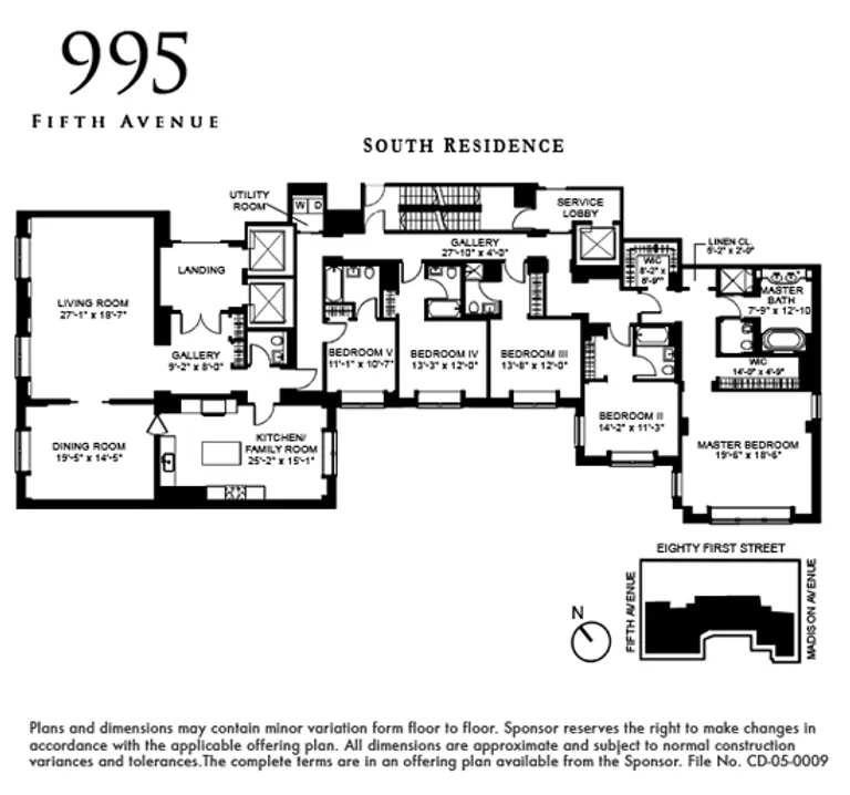 995 Fifth Avenue, 8S | floorplan | View 8