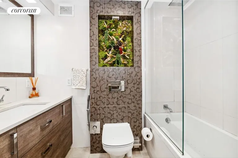 New York City Real Estate | View 300 Rector Place, 2Q | Modern Bathroom | View 5