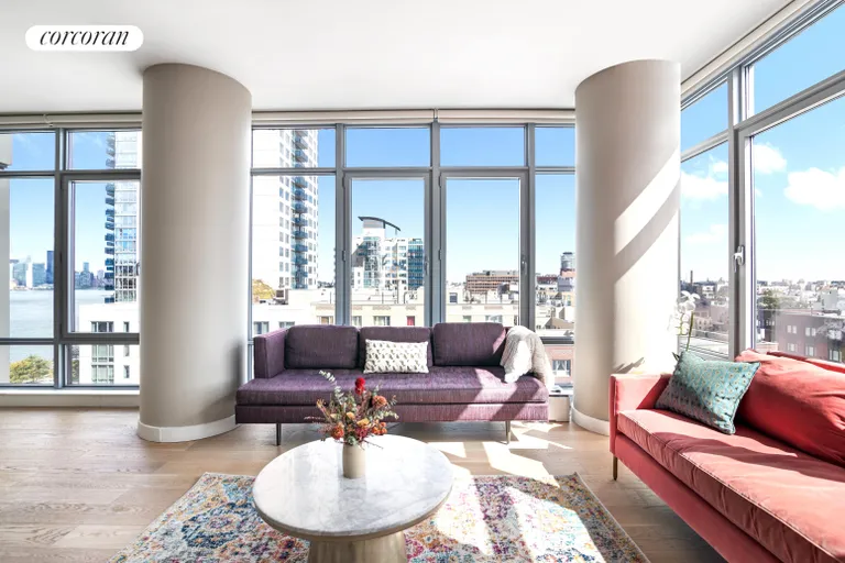 New York City Real Estate | View 1 NORTHSIDE PIERS, 10G | Living Room | View 2