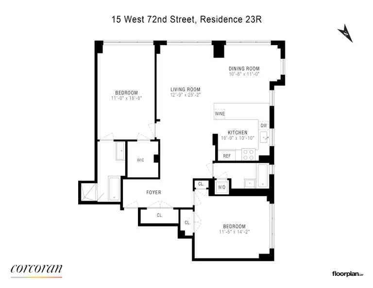 15 West 72Nd Street, 23R | floorplan | View 12