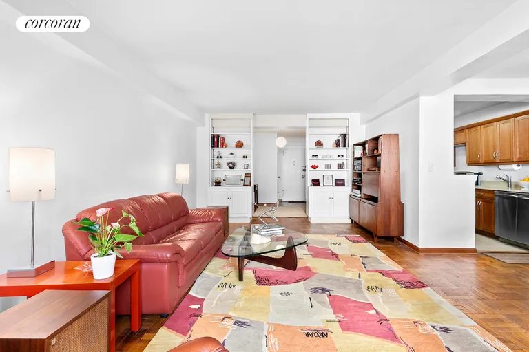 New York City Real Estate | View 415 East 52Nd Street, 6EB | Current Living Rm. Book Shelves | View 7