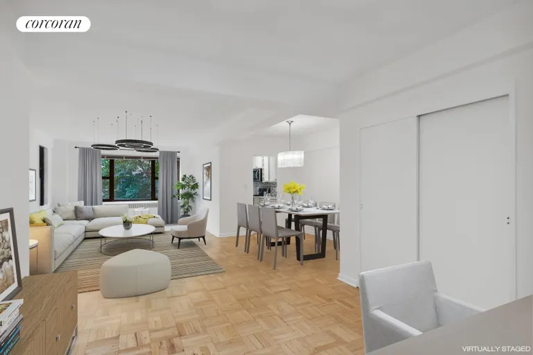 New York City Real Estate | View 425 East 79th Street, 2D | Living Room With Dining Alcove | View 2