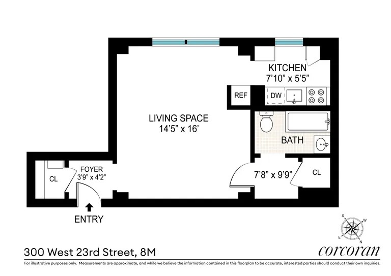 300 West 23rd Street, 8M | floorplan | View 7