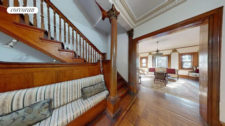 New York City Real Estate | View 205 West 139th Street | Hallway bench | View 6