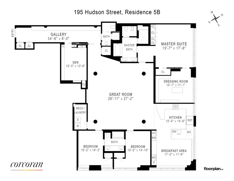 195 Hudson Street, 5B | floorplan | View 21