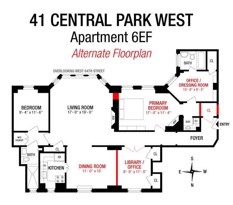 41 Central Park West, 6EF | floorplan | View 14