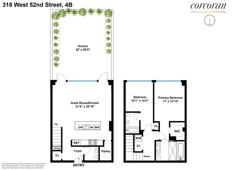 318 West 52nd Street, 4B | floorplan | View 13