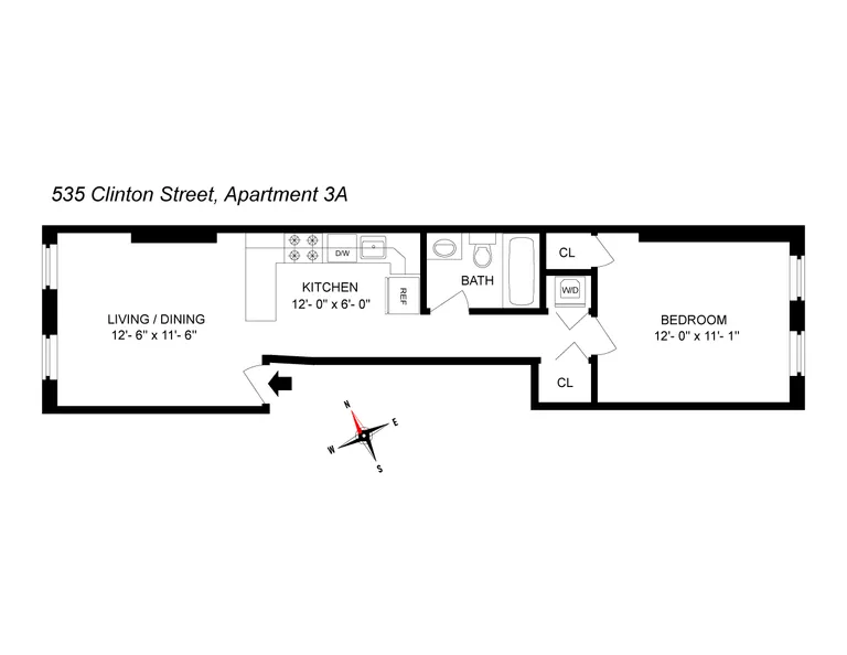 535 Clinton Street, 3A | floorplan | View 7