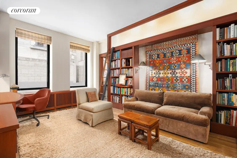 New York City Real Estate | View 480 Park Avenue, 5G | Library/2nd Bedroom with full bath | View 4