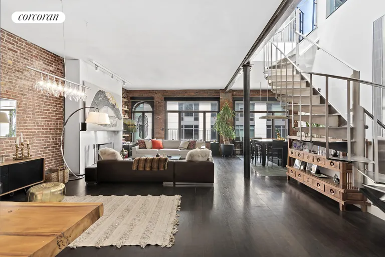 New York City Real Estate | View 525 Broome Street, PH6 | Dramatic, Light Filled Living Area | View 3