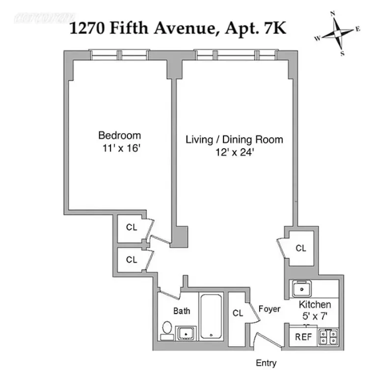 1270 Fifth Avenue, 7K | floorplan | View 8