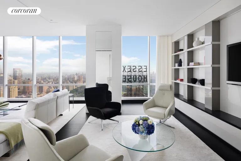 New York City Real Estate | View 157 West 57th Street, 50A | Living Room | View 4