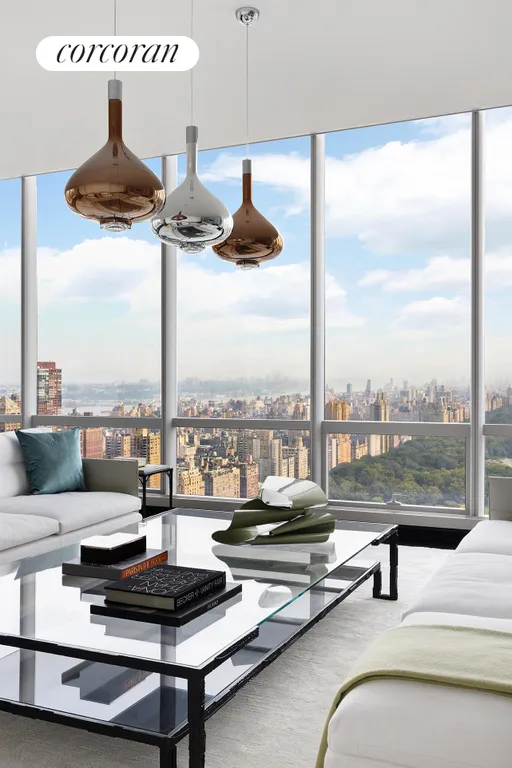 New York City Real Estate | View 157 West 57th Street, 50A | Living Room | View 5