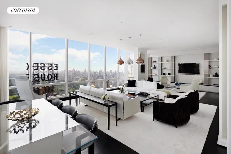 New York City Real Estate | View 157 West 57th Street, 50A | Living Room | View 7