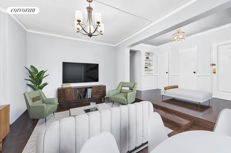 New York City Real Estate | View 300 West 72Nd Street, 6A | Living room with entry foyer | View 8
