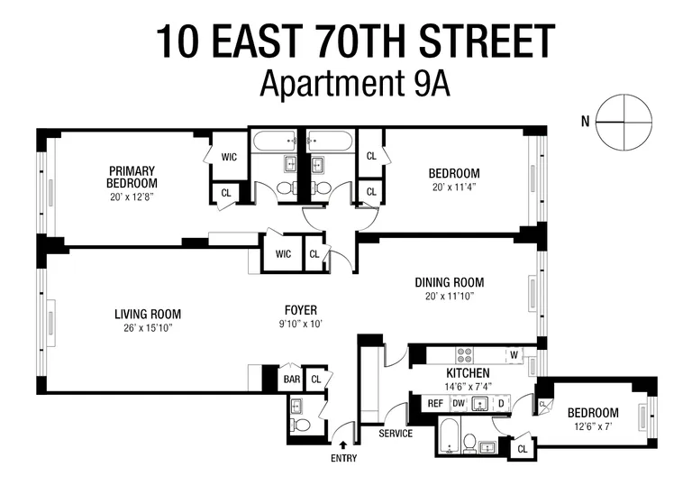 10 East 70th Street, 9A | floorplan | View 12