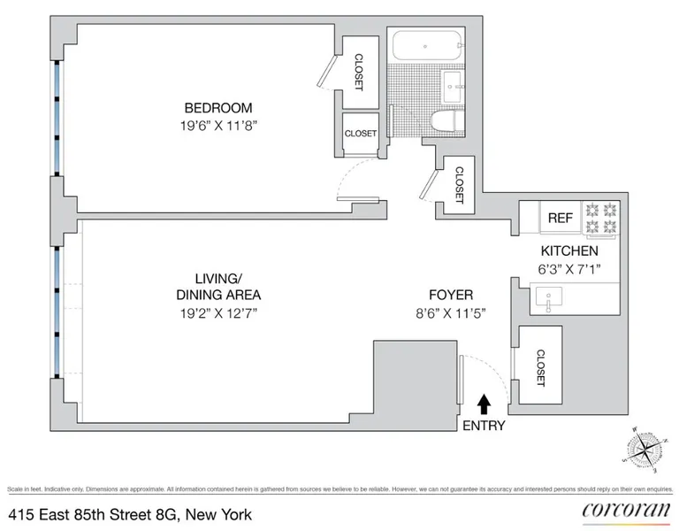 415 East 85th Street, 8G | floorplan | View 1