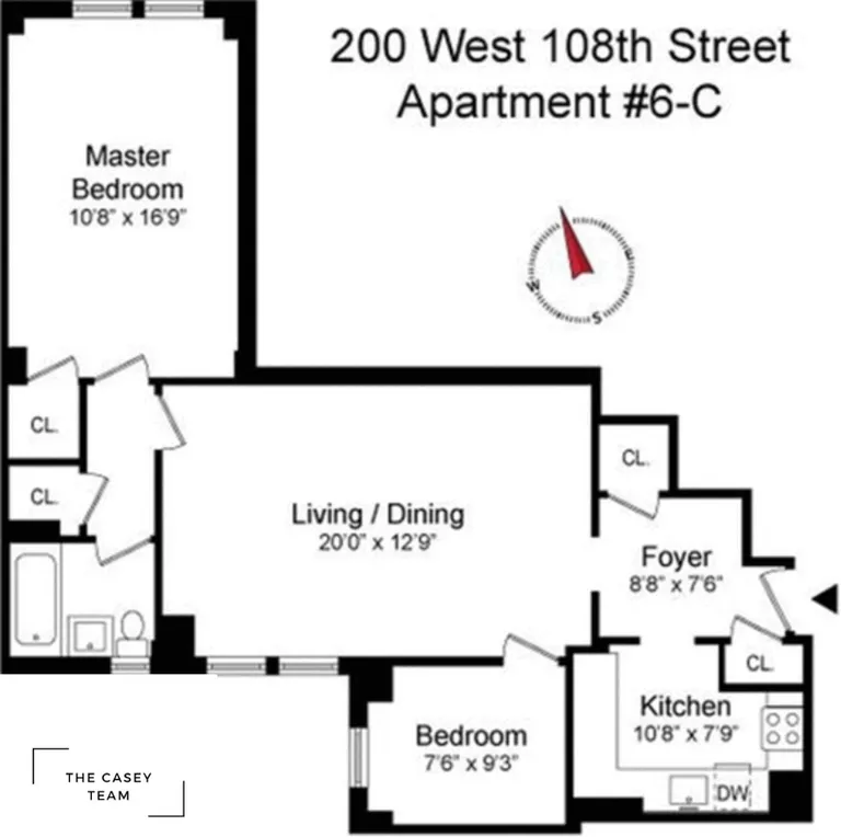 200 West 108th Street, 9C | floorplan | View 8