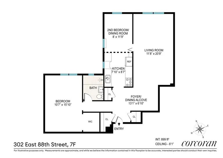 302 East 88th Street, 7F | floorplan | View 12