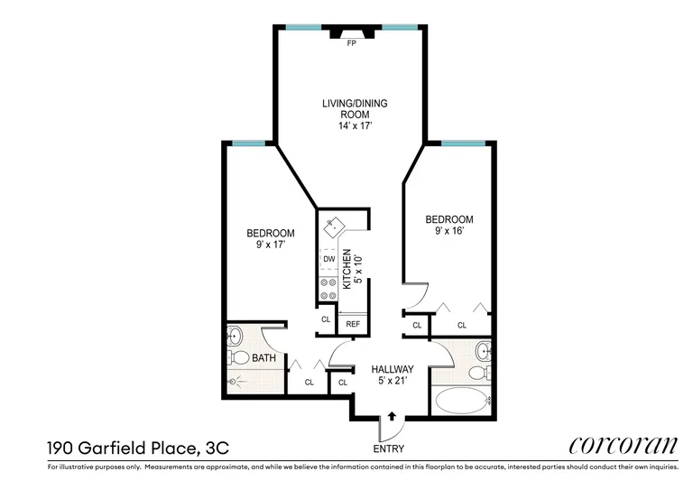 190 Garfield Place, 3C | floorplan | View 8