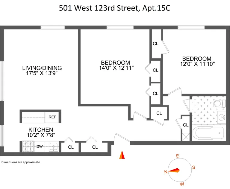 501 West 123rd Street, 15C | floorplan | View 14
