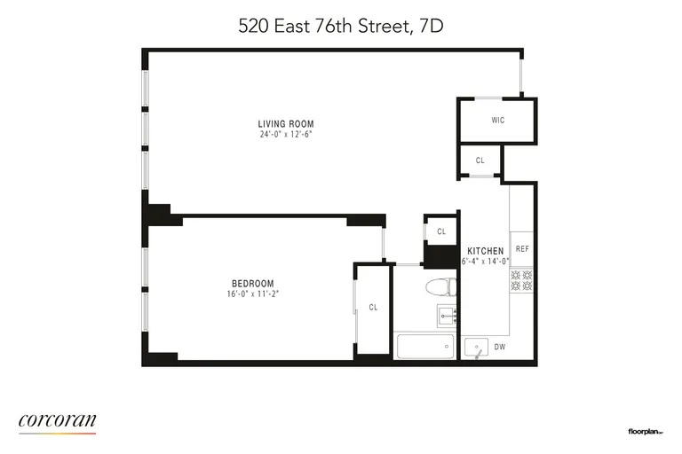 520 East 76th Street, 7D | floorplan | View 9