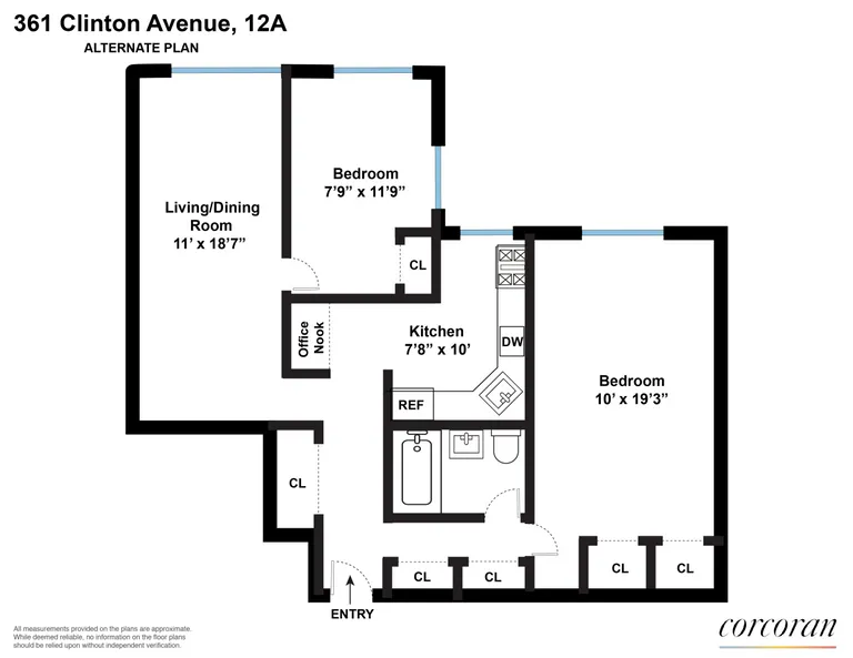 361 Clinton Avenue, 12A | floorplan | View 11