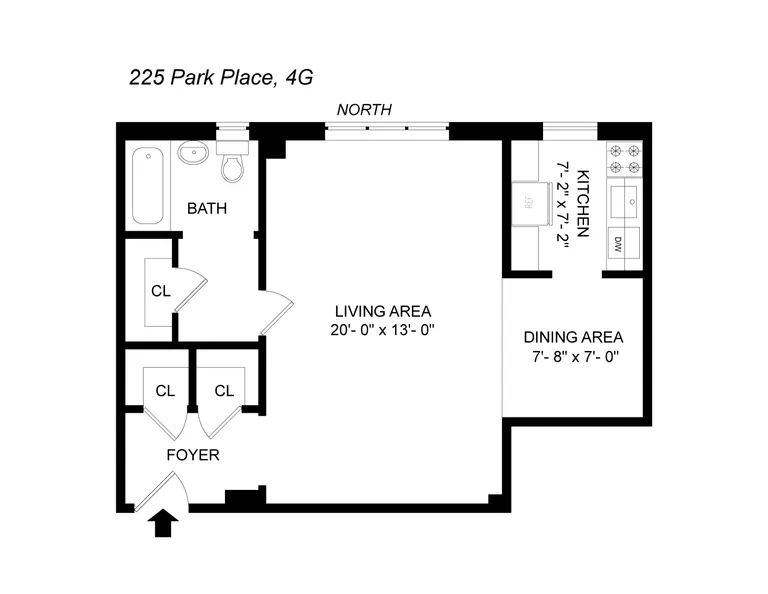 225 Park Place, 4G | floorplan | View 7