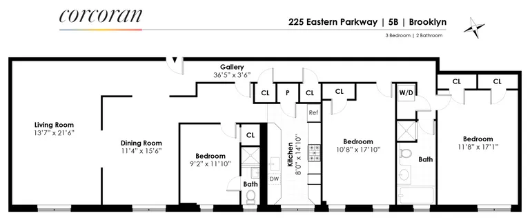225 Eastern Parkway, 5B | floorplan | View 9