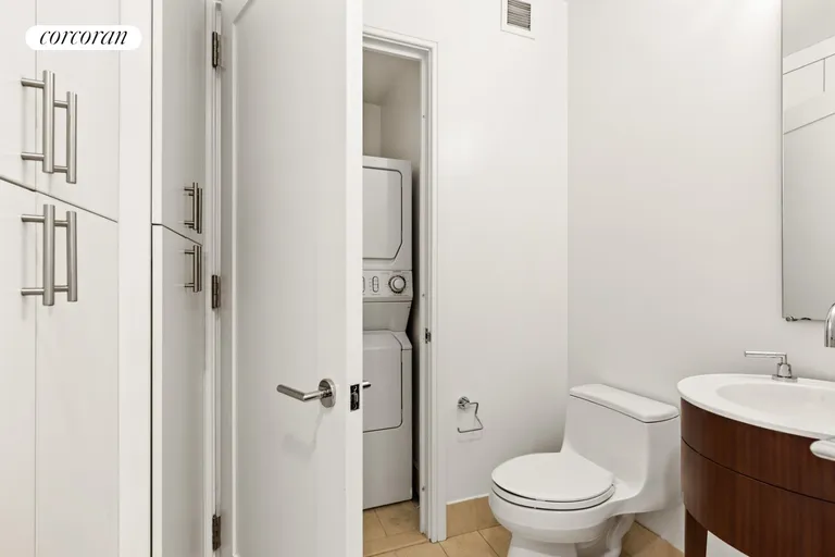 New York City Real Estate | View 30 Little West Street, 15D | Powder Room/Laundry Room | View 7