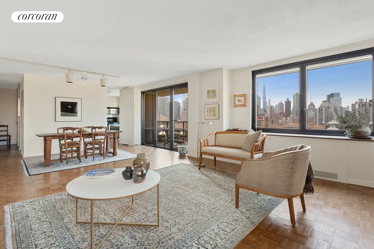 New York City Real Estate | View 531 Main Street, 1702 | Living Room | View 2
