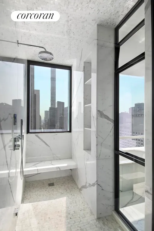 New York City Real Estate | View 157 West 57th Street, 41D | Primary Bathroom | View 11