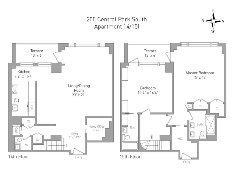 200 Central Park South, 14/15I | floorplan | View 13