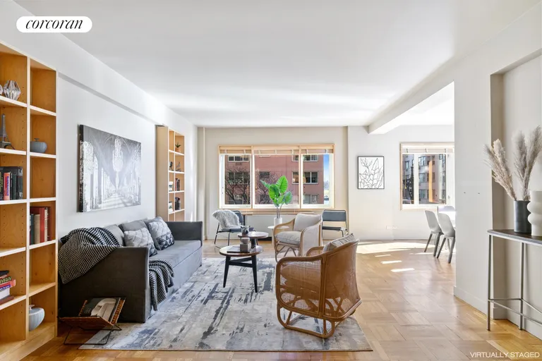 New York City Real Estate | View 36 Sutton Place South, 3C | Living Room w/East Windows | View 2