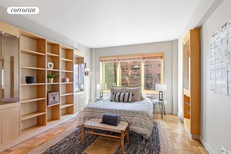 New York City Real Estate | View 36 Sutton Place South, 3C | 2nd Bedroom w/custom built-ins | View 9