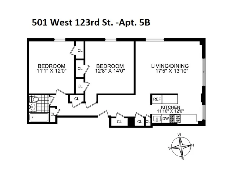 501 West 123rd Street, 5B | floorplan | View 12